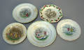 Five Staffordshire ABC plates