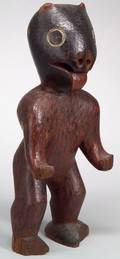 Northwest Coast Carved and Painted Wood Bear