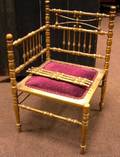 Victorian Upholstered Giltwood Corner Chair