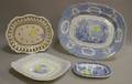 Four English Transfer Decorated Staffordshire Platters