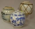 Three Chinese Export Porcelain Blue and White Ginger Jars