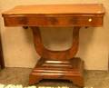 Empire Mahogany Veneer Lyrebase Serpentine Card Table