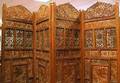 Indian Carved Hardwood FourPanel Floor Screen