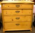 Danish Provincial Pine FourDrawer Bureau