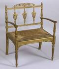 Louis XVI Style Rush Seat Giltwood Armchair