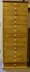 Danish Provincial Pine FifteenDrawer Tall Chest