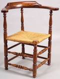 Turned Tiger Maple and Ash Roundabout Chair
