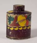 Paint Decorated Tinware Tea Caddy