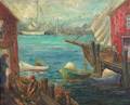 Vincent Gerbino American 20th Century Harbor Scene