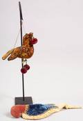 Two Textile Bird Figures
