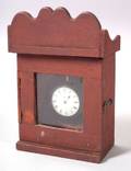 Carved and Red Painted Watch Hutch and Watch
