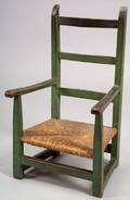 Green Painted SlatBack Childs Chair
