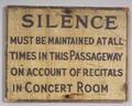 Painted Julliard School SILENCE Sign
