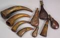Five Powder Horns and Four Shot Flasks