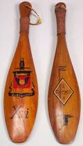 Painted Wooden Wesleyan College Fraternity Paddles