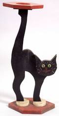 Painted Wooden Black Cat Silent Butler