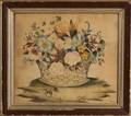 American School 19th Century Still Life of a Basket of Flowers