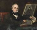 Attributed to Charles Turner British 17731857 Portrait of the Artist Holding an Impression of His Print after Sir Thomas Lawrences