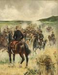 Jules Elie Delaunay French 18281891 Charging to the Sound of the TrumpetA Cavalry Scene