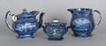 Three pieces of historical blue Staffordshire 19th c