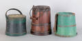 Three wooden storage buckets late 19th c