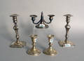 Five sterling silver weighted candlesticks