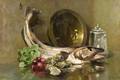 George Loftus Noyes CanadianAmerican 18641954 Still Life with Fish and Radishes