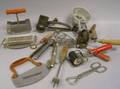 Fifteen Vintage Metal and Painted Wooden Handled Kitchen Utensils and Gadgets