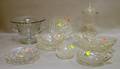 Nine Assorted Colorless Cut and Pressed Glass Table Items