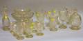 Approximately Twenty Pieces of Colorless Pressed New England Pineapple Pattern Glass Tableware