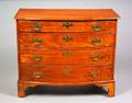 Chippendale Cherry Bowfront Chest of Four Drawers