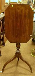 Federal Octagonal Cherry Tilttop Spiderleg Candlestand