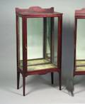Pair of Edwardian Inlaid Mahogany Mirrored Vitrines