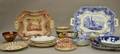 Group of Fifteen Assorted Transfer Decorated Staffordshire and Lustreware Table Arti