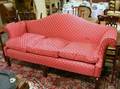 Chippendalestyle Upholstered Camelback Mahogany Sofa