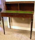 LeatherInset Flattop Inlaid Mahogany Writing Desk