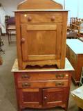 Late Victorian Ash Commode and a Pine Commode