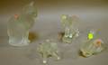 Four Contemporary Lalique Colorless Frosted Glass Animal Figurals