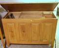 19th Century Country Lifttop Pine Paneled Flour and Grain Bin with Interior Doughbox