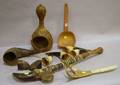 Eight Ethnographic Articles including a Wooden Ladle a Gourd Ladle an Antler Knif and an Embellished Club