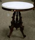 Victorian White Marbletop Walnut Occasional Table
