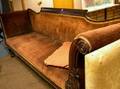 Classical Revival Upholstered Carved Mahogany Sofa