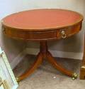 Georgianstyle Leatherinset Mahogany Drum Table