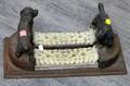 Black Painted Cast Iron Spaniel Figural Bootscraper