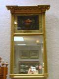 Federal Giltwood Tabernacle Mirror with ReversePainted Glass Tablet