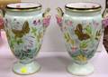 Pair of Enamel Decorated Paris Porcelain Mantel Vases