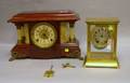 Seth Thomas Frenchstyle Brass Mantel Clock and a Seth Thomas Mantel Clock