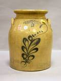 AB Wheeler  Co Cobalt Floral Decorated Stoneware TwoGallon Crock