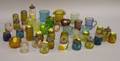Collection of Thirtynine Colored and Colorless Glass Shakers Salts and Toothpicks