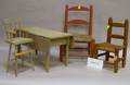 Ten Pieces of Painted Wooden Doll Furniture